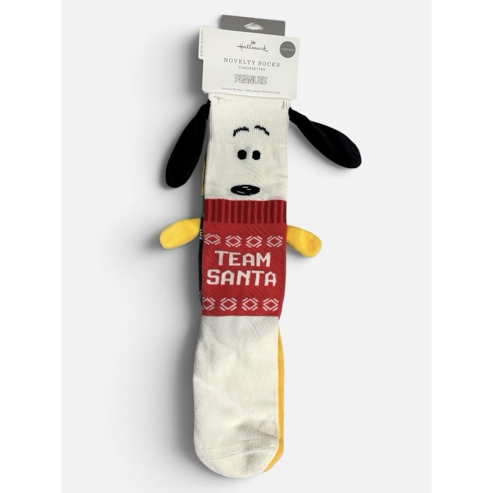 NWT Peanuts Snoopy AND Woodstock in Mismatched Christmas Sweaters Novelty Socks